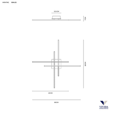 Hashtag plafoniera 3000k Vivida international Lampade da soffitto